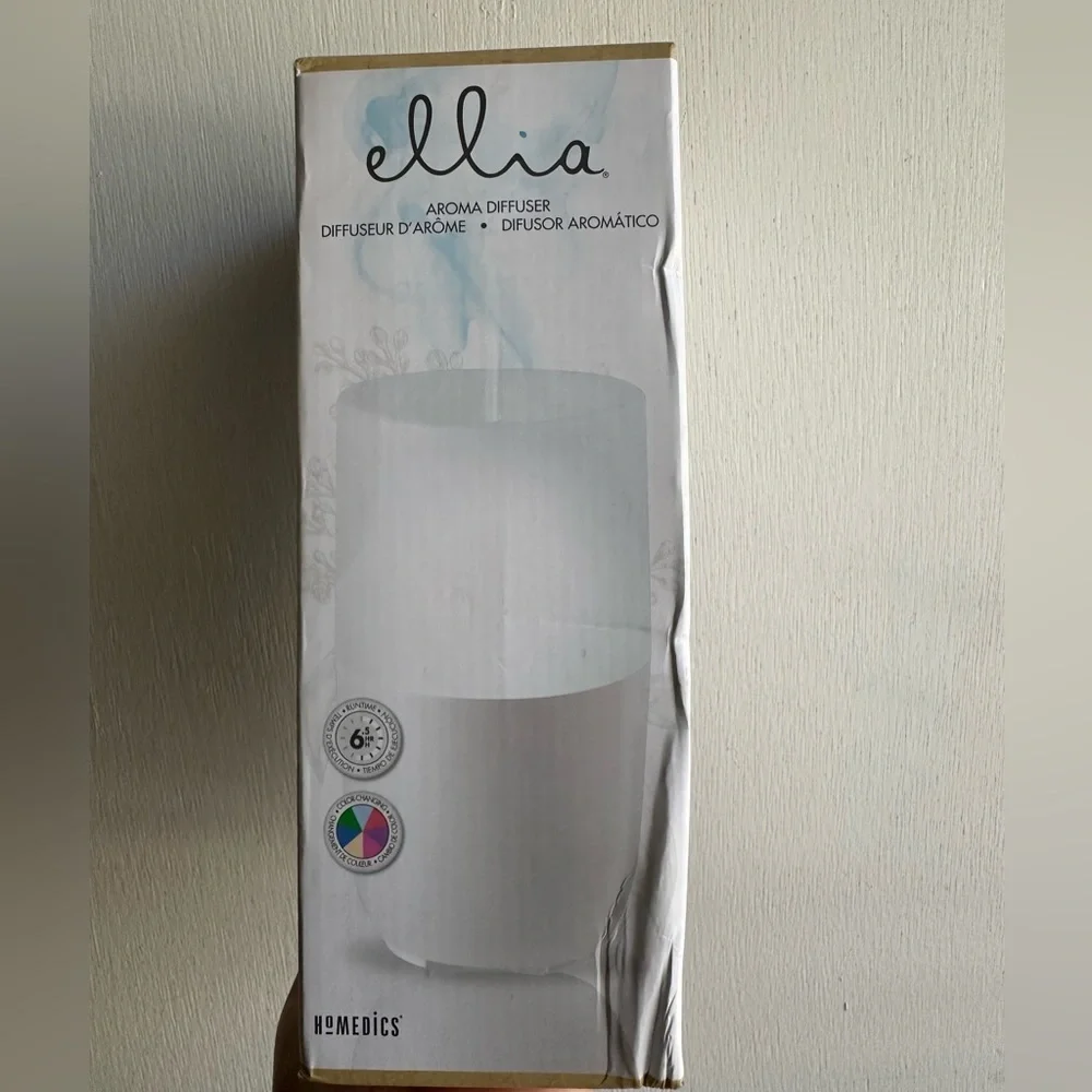 Homedics Ellia Aroma Diffuser - NEW - color changing